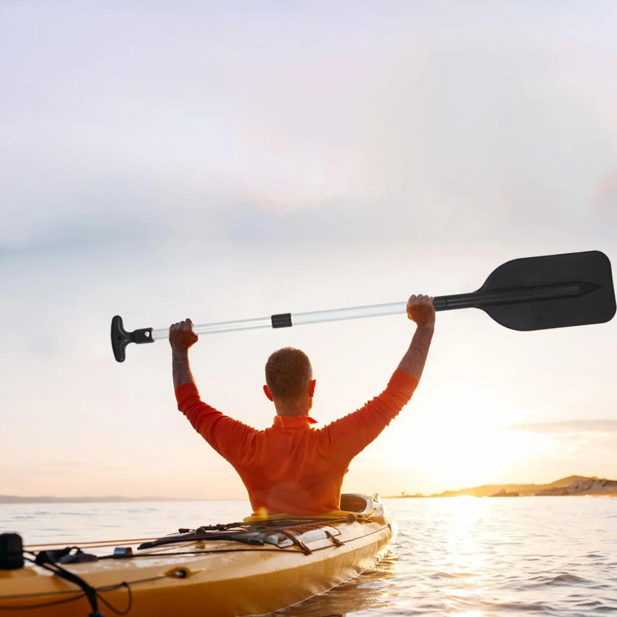 funtasica Canoeing Paddle Flexible Durable Beginners Float vessel Paddle ship Oars for Canoe Outdoor Activities Sports Kayaking Black