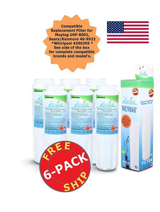 ZUMA Brand , moisture and Ice Filter , Model # OPFM2-RF300 , appropriate with Maytag® UKF8001AXX-200 - 6 Pack - Made in U.S.A.