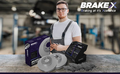 [Front] Brake X GEOMET Coated Replacement Disc Rotors and Premium Ceramic Brake Pads Kit | 6 Piece Set | For 1992-1994  Camry 2.2