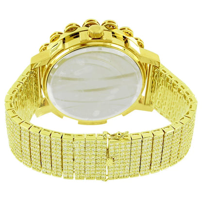 Canary Gold Tone Custom Pave Watch Solid Stainless Steel Back Genuine Diamond Dial Iced Out Flower Bezel Jo Rodeo Jojino