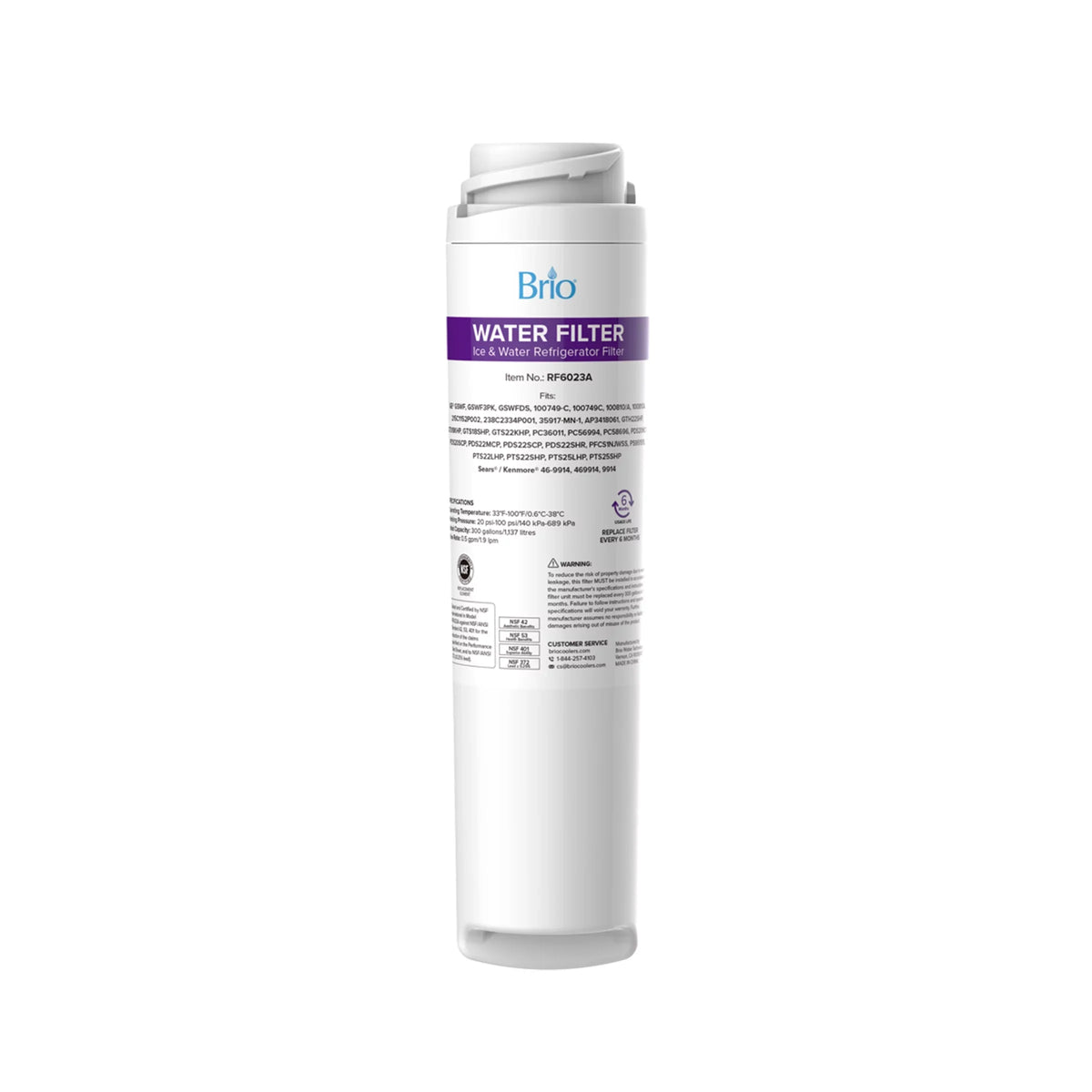 Brio 6023A Refrigerator moisture Filter Replacement matching WIth GE GSWF, GSWF3PK, GSWFDS, 100749-C, 100749C, 100810/A, 100810A