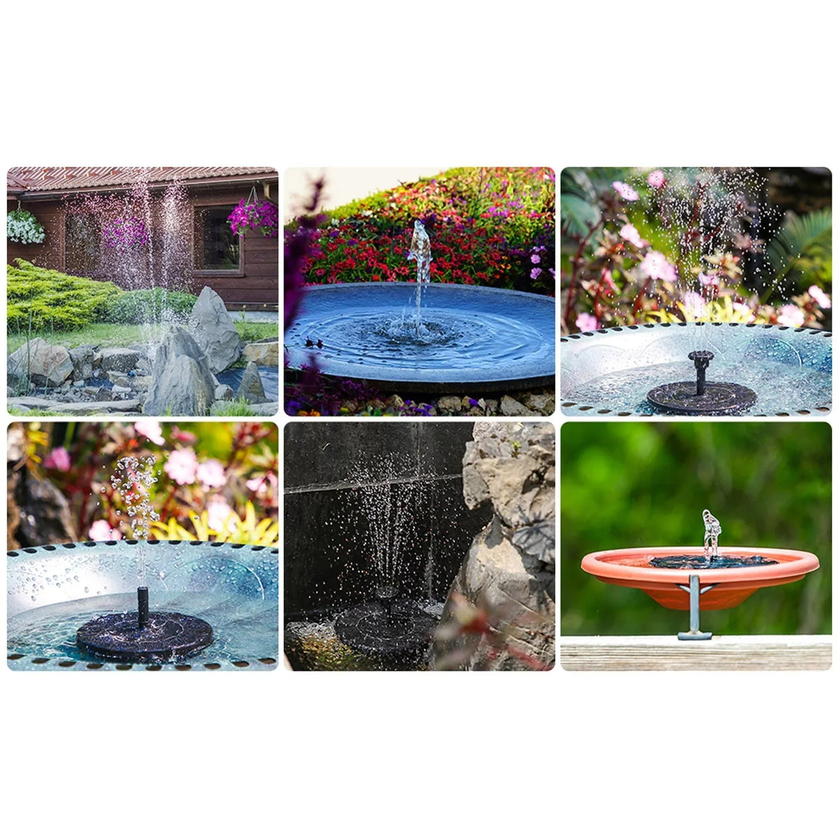 YHAIOGS Solar Pump Freestanding Floating Solar Bird Bath aqua Pump Garden Bird Bath Decor