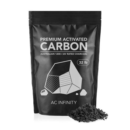 Australian Charcoal Supply Replacement for 4”, 6” and 8” Refillable Carbon Filters, Air Filtration Odor Scrubbing for Use in Grow Tents, Grow Rooms. AC Infinity Premium Activated Carbon, 32 lb