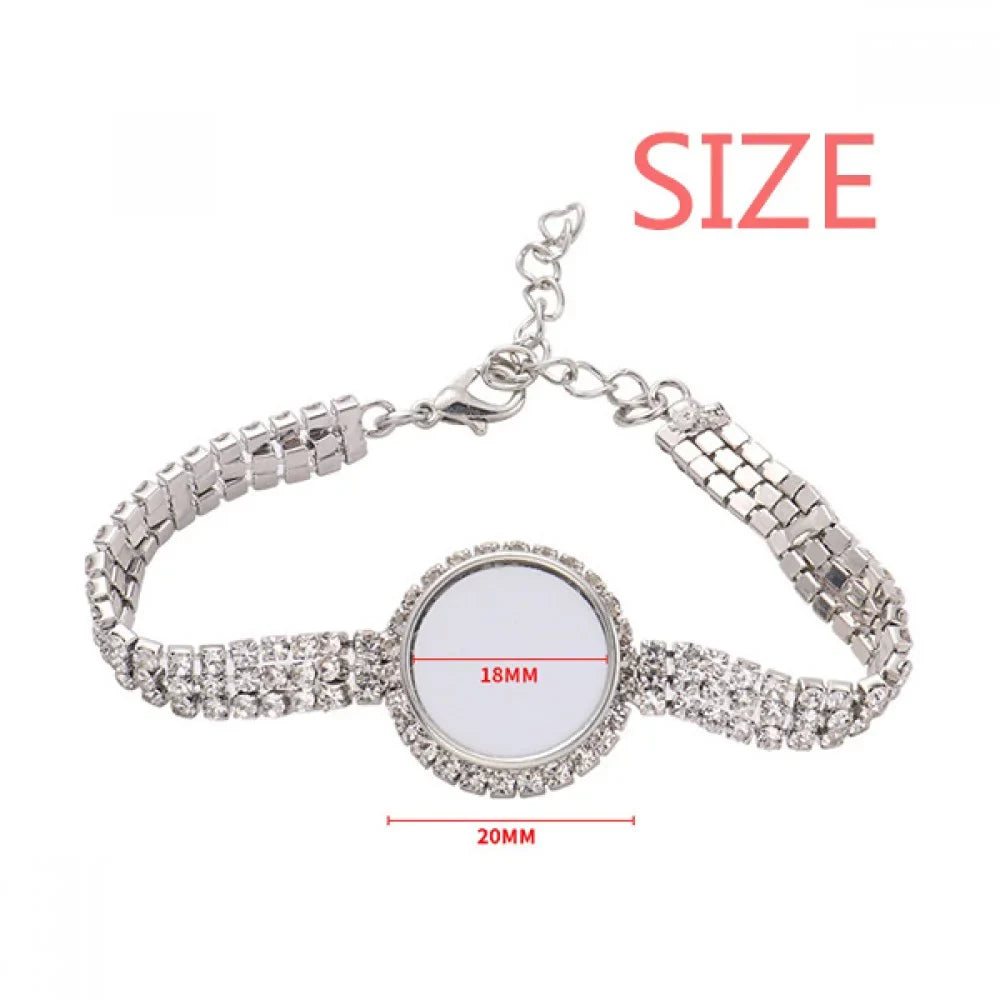 Demark National Flag Red Pattern Tennis Chain Anklet Bracelet Diamond Jewelry