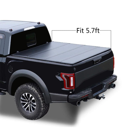 Hard Fiberglass Quad Fold Truck Bed Tonneau wrap Fits 2009 - 2018 Ram 1500/2019 - 2021 Ram 1500 Classic Body (Not for New Body)/ 2010-2021 Ram 2500/3500 5'7" Bed