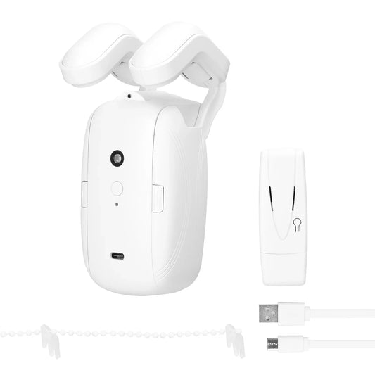Htovila WiFi Intelligent Curtain Motor Electric Curtain Robot Automatic Opener No Wiring with Gateways Support APP Remote Control Timer Setup & Sensing suitable with Home for Roman Rod
