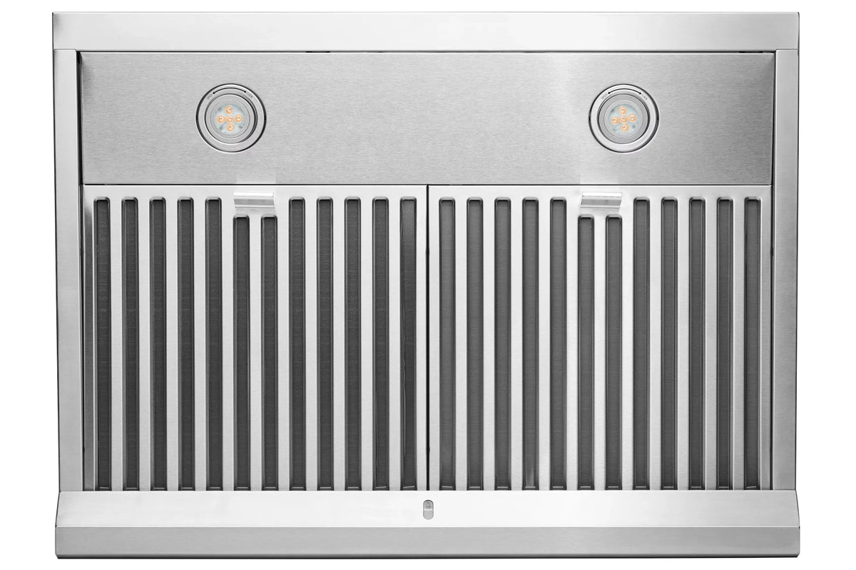Hauslane | Chef Series | PS18 30" Under Cabinet Range Hood, Stainless Steel Contemporary Modern Design 860 CFM, Touch Screen w/Digital Clock, Dishwasher Safe Baffle Filters, LED Lamps, 3-Way Venting