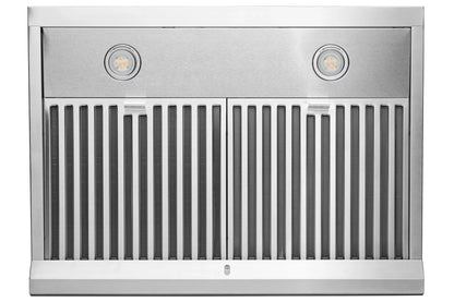 Hauslane | Chef Series | PS18 30" Under Cabinet Range Hood, Stainless Steel Contemporary Modern Design 860 CFM, Touch Screen w/Digital Clock, Dishwasher Safe Baffle Filters, LED Lamps, 3-Way Venting