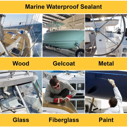 Bottle Marine Glue For Boats and RVs Natural PU Adhesive for Above and Below the Waterline (1 Pack). Waterproof Polyurethane Glue 16 oz