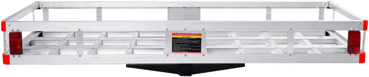 Hitch Cargo Carrier Fits 2” Receiver, 60” x 22” x 7” Mount Luggage Rack, Aluminum Trailer Vehicle Cargo Basket for SUV, Truck, Car, 500LBS Capacity
