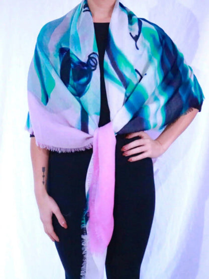 Amazon Orchids - Lightweight 100% Cashmere Scarf by James Paul Cheung