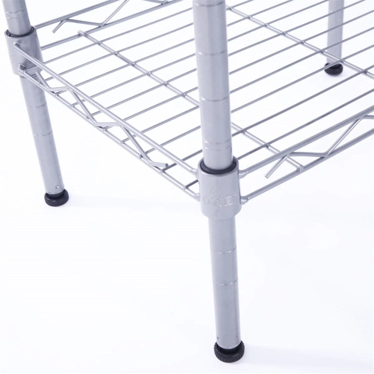 CAIHONG 4-Tier Wire Shelving Unit Metal Storage Rack Adjustable Organizer Perfect for Pantry Laundry Bathroom Kitchen Closet Organization (Silver, 13.77L x 9.84 Wx 31.5H)