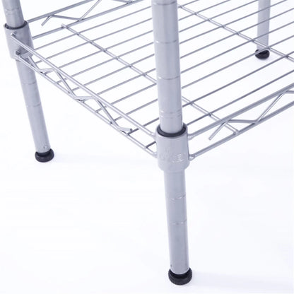 CAIHONG 4-Tier Wire Shelving Unit Metal Storage Rack Adjustable Organizer Perfect for Pantry Laundry Bathroom Kitchen Closet Organization (Silver, 13.77L x 9.84 Wx 31.5H)