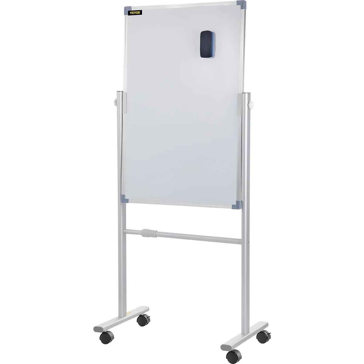 BENTISM Mobile Magnetic Whiteboard Dry Erase Board  w/ Stand 36" x 24" Double Sided with Height Adjustable Aluminum Frame and 360 Reversible Rolling Lockable Swivel Wheels for Office School Home
