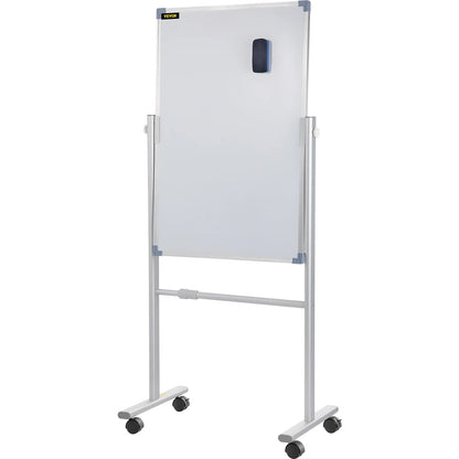 BENTISM Mobile Magnetic Whiteboard Dry Erase Board  w/ Stand 36" x 24" Double Sided with Height Adjustable Aluminum Frame and 360 Reversible Rolling Lockable Swivel Wheels for Office School Home