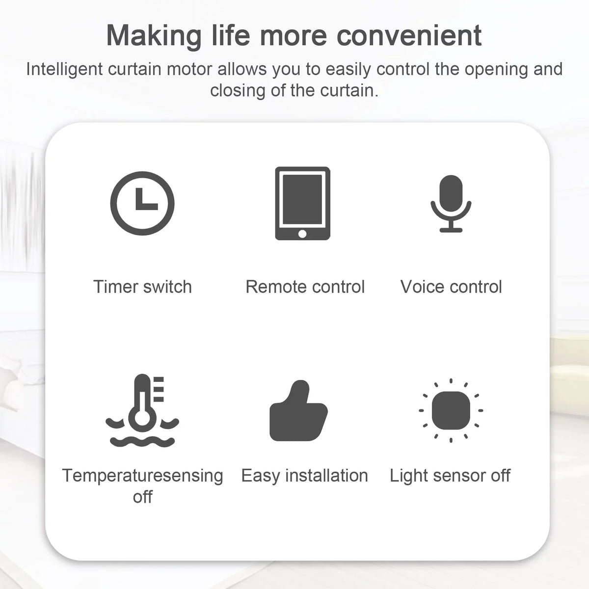 Htovila WiFi Intelligent Curtain Motor Electric Curtain Robot Automatic Opener No Wiring with Gateways Support APP Remote Control Timer Setup & Sensing suitable with Home for Roman Rod