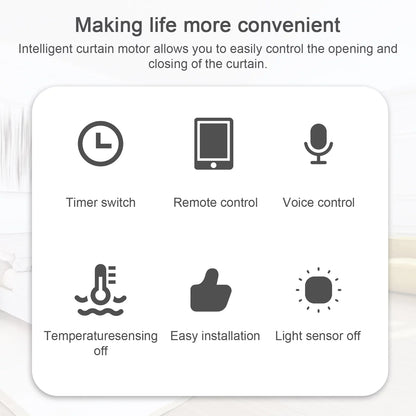 Htovila WiFi Intelligent Curtain Motor Electric Curtain Robot Automatic Opener No Wiring with Gateways Support APP Remote Control Timer Setup & Sensing suitable with Home for Roman Rod