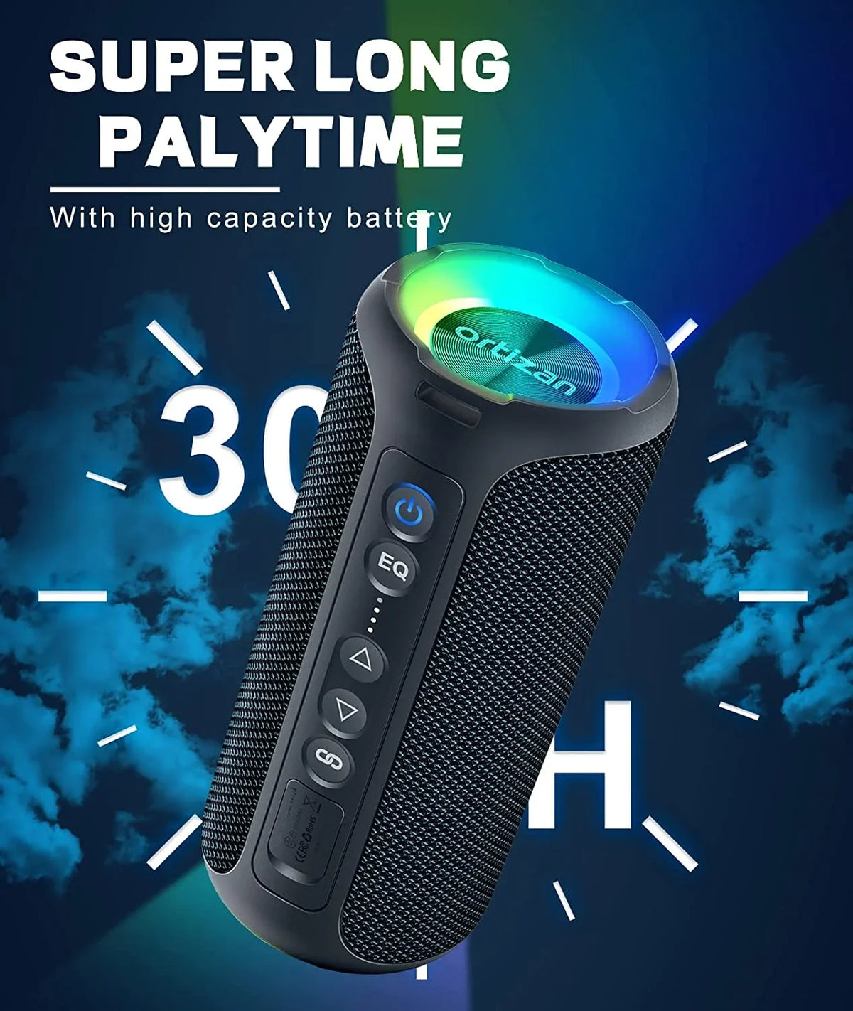 Bluetooth Speakers, Ortizan 40W Loud Stereo Portable Speaker, IPX7 Waterproof Speakers with Deep