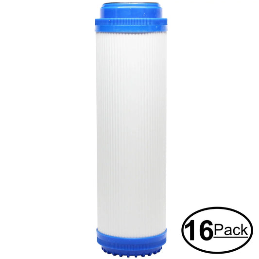 16-Pack Replacement for MaxWater 103458 Granular Activated Carbon Filter - Universal 10-inch Cartridge for MaxWater 3 stages aqua filter - Denali Pure Brand