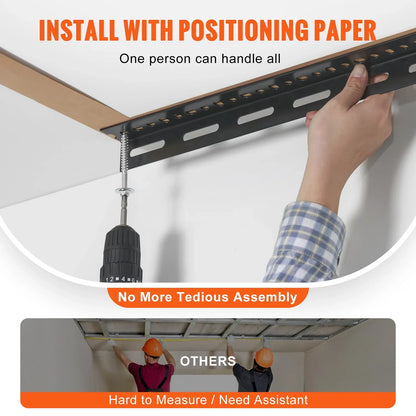 BENTISM Overhead Adjustable Garage Storage Rack 36x96in Ceiling Rack 600lbs Black