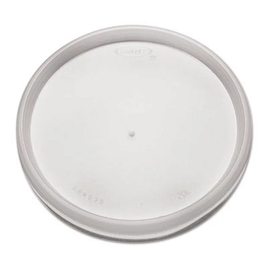 Dart 20JL Plastic Lids For Foam Cups, Bowls And Containers, Flat, Vented, Fits 6-32 Oz, Translucent, 100/pack, 10 Packs/carton