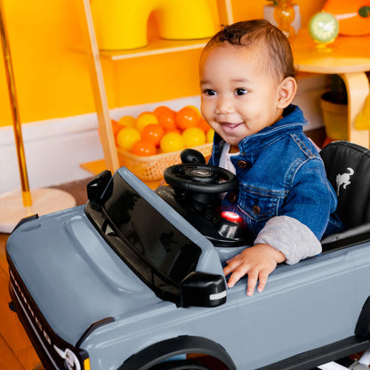 Bronco 4-in-1 Blue Grey Baby Activity Walker with 4 Ways to Play by Bright Starts, Unisex, Newborn +