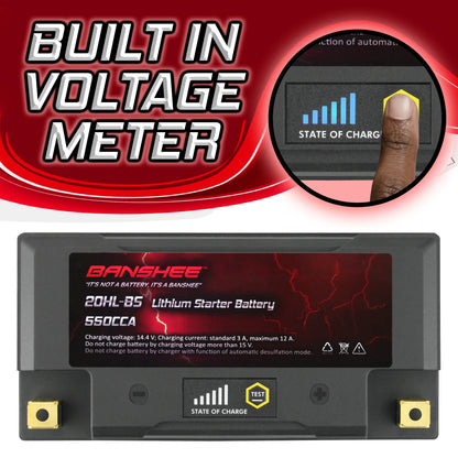 Banshee 20L-BS LiFePO4 Motorsports Battery appropriate with Yamaha FX1800 WaveRunner FX SHO 2008 to 2012