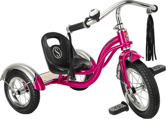 Front Wheel, Ages 2 - 4, Pink. Schwinn Roadster Classic Tricycle, 12 in