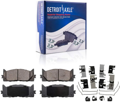 Detroit Axle - Brake Pads for 07-17  Camry 08-18 Avalon Lexus ES300h, 07-18 ES350, 4 Ceramic Brake Pads Front & Rear 2008 2009 2010 2011 2012 2013 2014 2015 2016 2017 Replacement